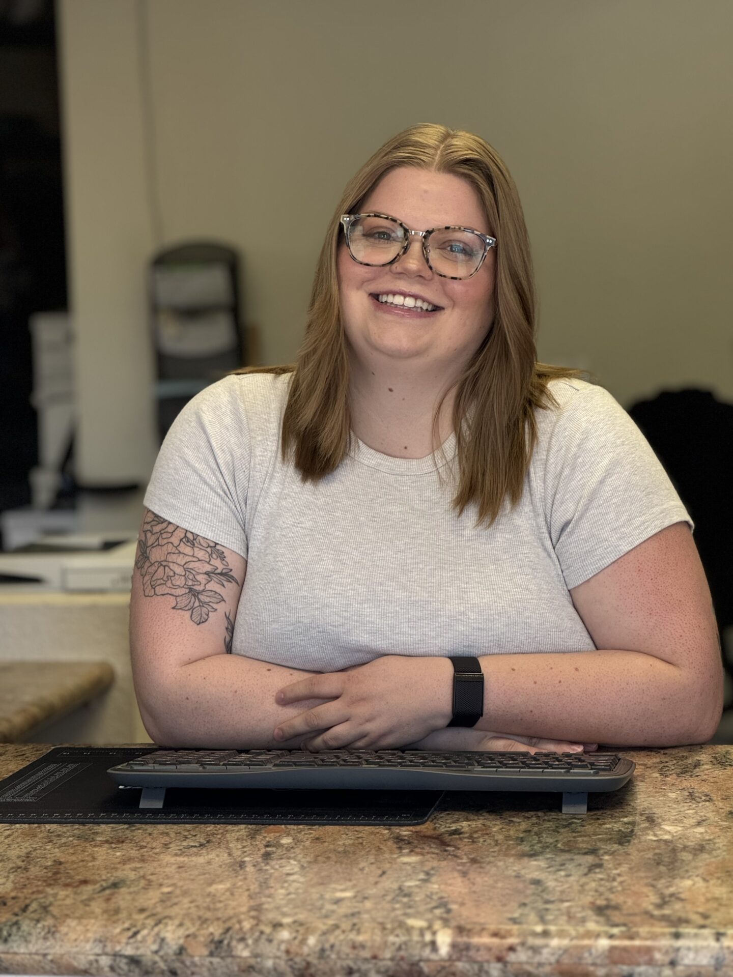 Emily in her full capacity works as the bookkeeper in the front office at American Auto Air and Repair. 